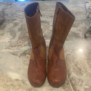 UGG Tan and Brown Heeled Boots